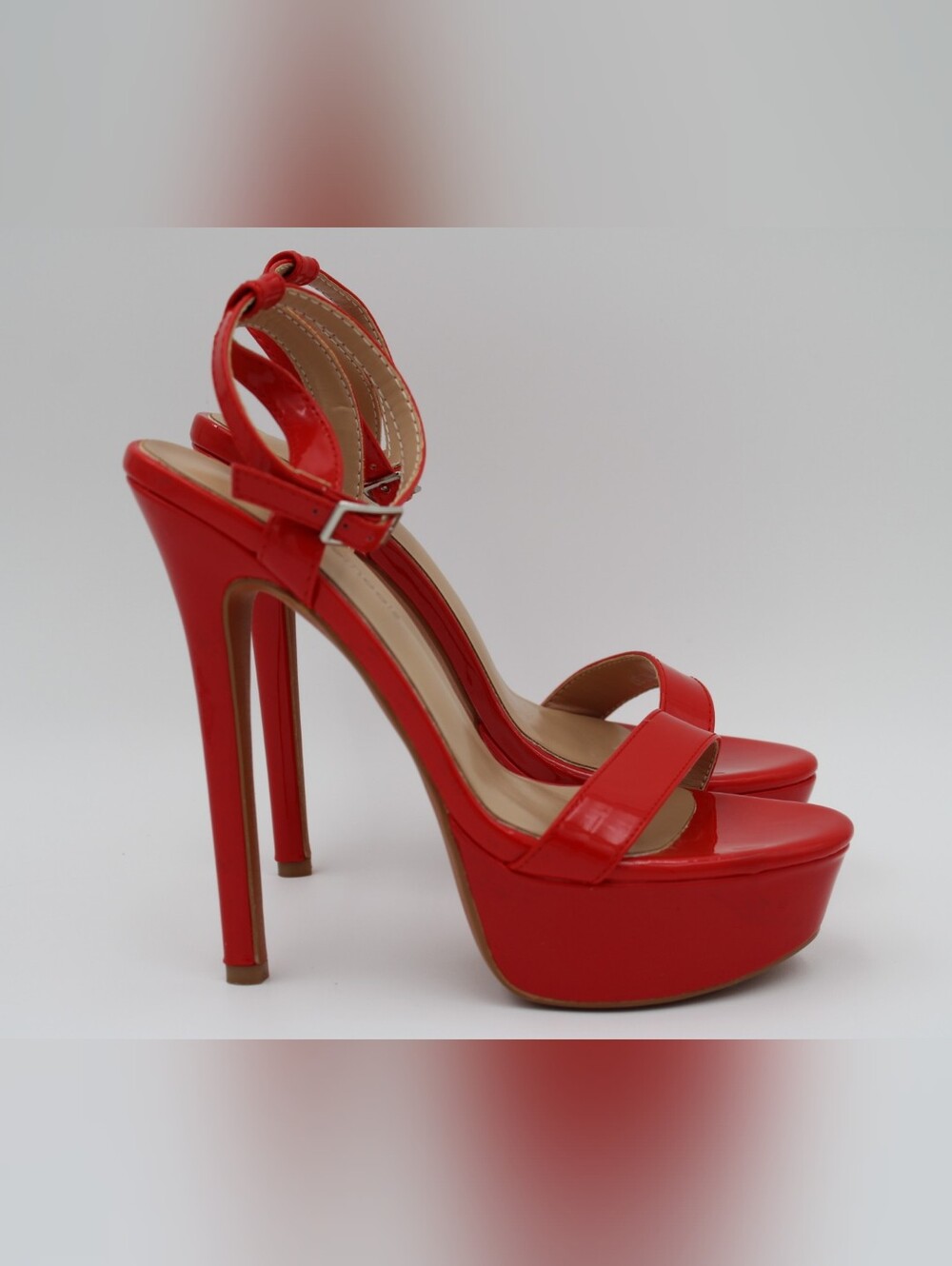 Onlymaker Red Patent Platform Stiletto Heels – Size 7